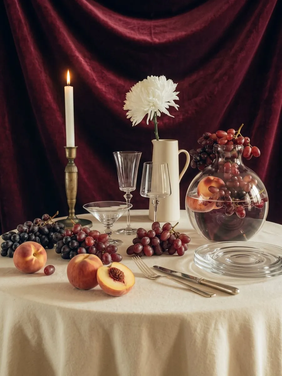 Home product visual: candlelit table setting